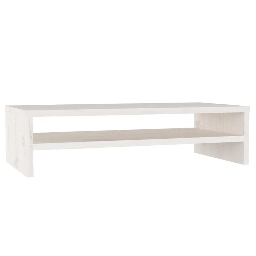 Monitorstandaard 50x24x13 cm massief grenenhout wit