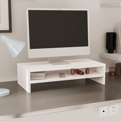 Monitorstandaard 50x24x13 cm massief grenenhout wit