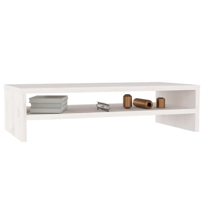 Monitorstandaard 50x24x13 cm massief grenenhout wit