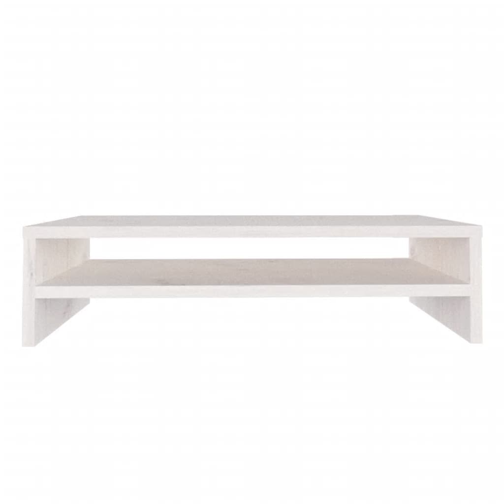 Monitorstandaard 50x24x13 cm massief grenenhout wit