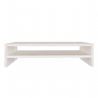 Monitorstandaard 50x24x13 cm massief grenenhout wit