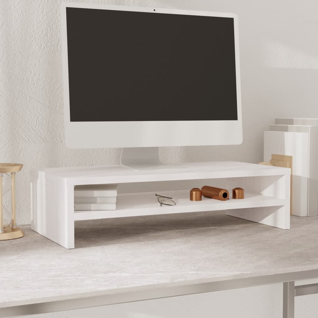 Monitorstandaard 50x24x13 cm massief grenenhout wit