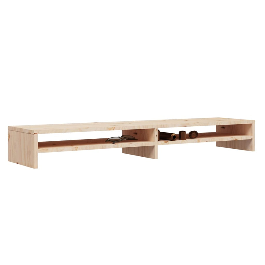Monitorstandaard 00X24X3 Cm Massief Grenenhout Naturel