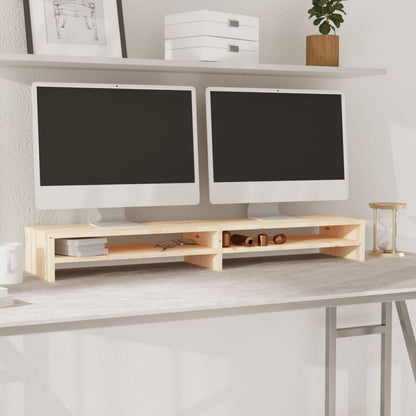 Monitorstandaard 00X24X3 Cm Massief Grenenhout Naturel