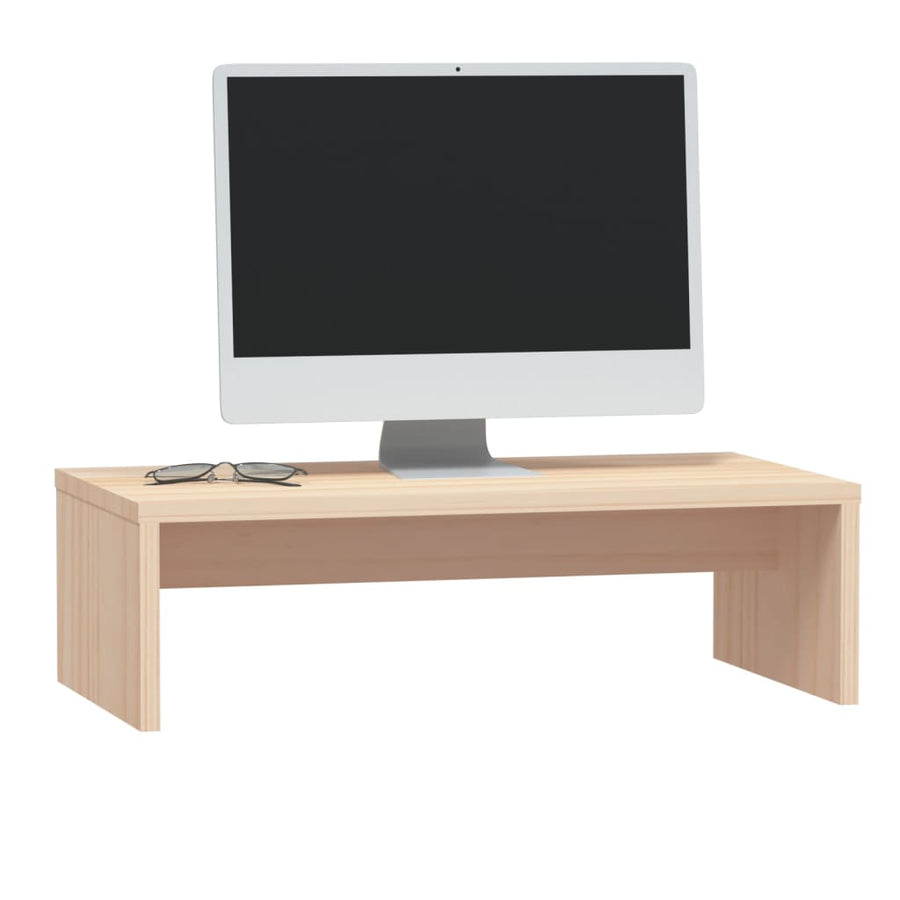 Monitorstandaard 50X27X5 Cm Massief Grenenhout Naturel