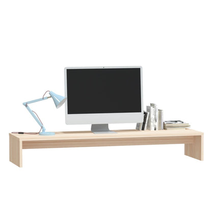 Monitorstandaard 00X27X5 Cm Massief Grenenhout Naturel