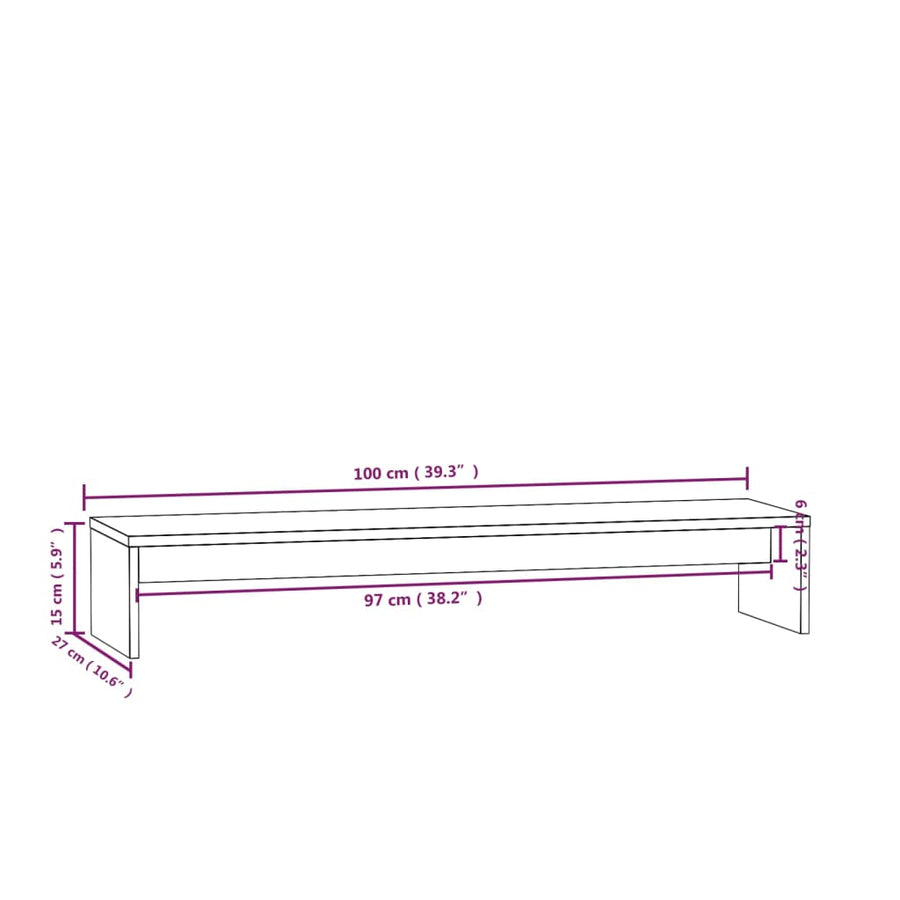Monitorstandaard 00X27X5 Cm Massief Grenenhout Naturel