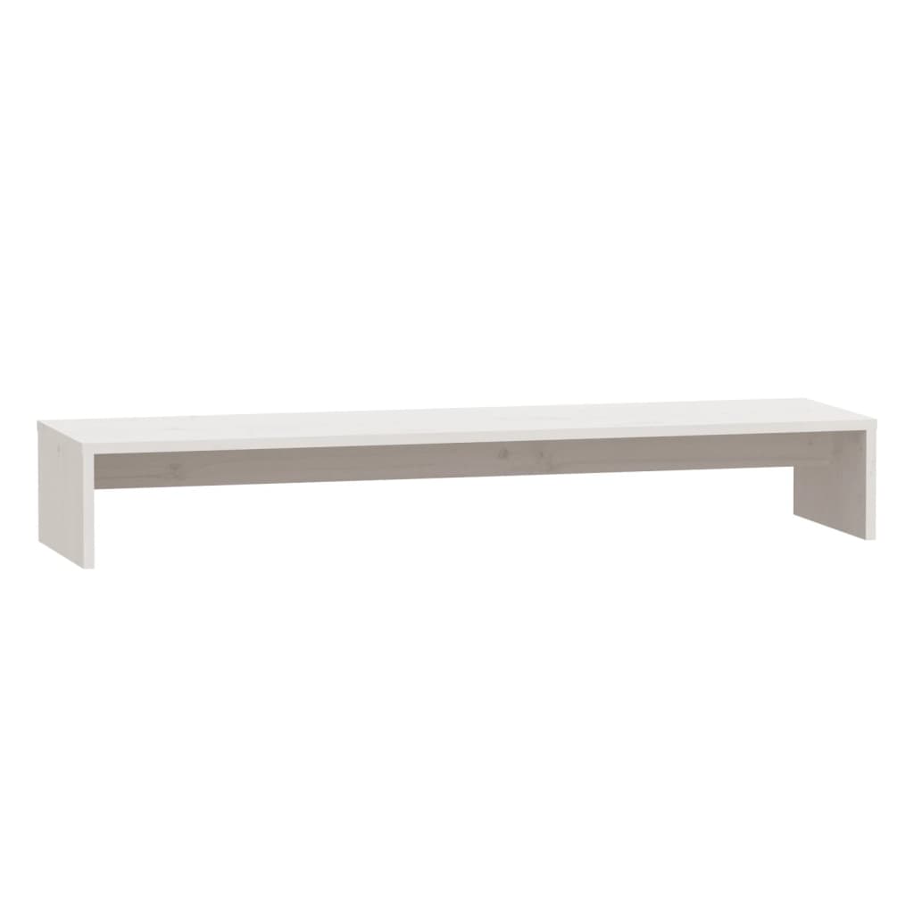 Monitorstandaard 00X27X5 Cm Massief Grenenhout Wit