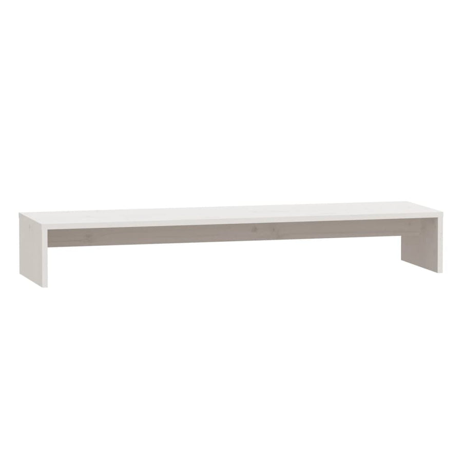 Monitorstandaard 00X27X5 Cm Massief Grenenhout Wit