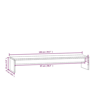 Monitorstandaard 00X27X5 Cm Massief Grenenhout Wit