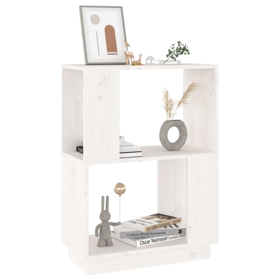 Boekenkast/Kamerscherm 51X25X70 Cm Massief Grenenhout Wit