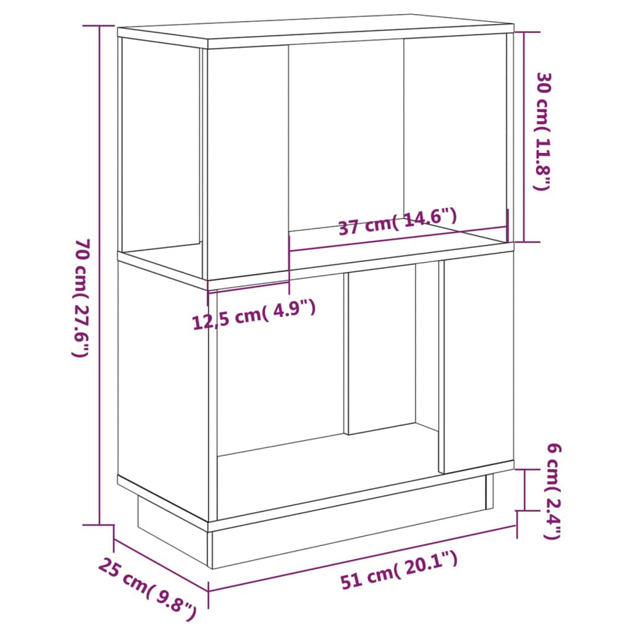Boekenkast/Kamerscherm 51X25X70 Cm Massief Grenenhout Wit