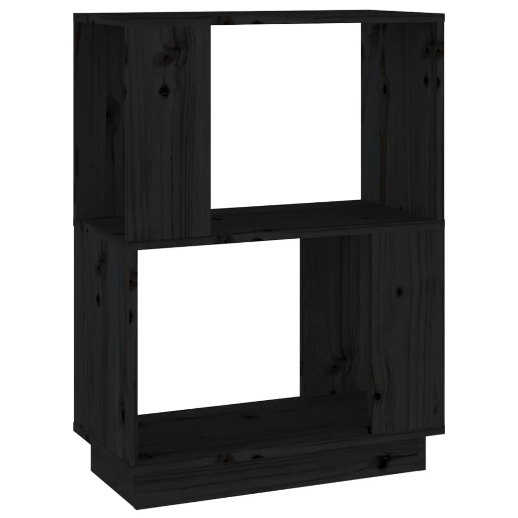 Boekenkast/Kamerscherm 5X25X70 Cm Massief Grenenhout Zwart