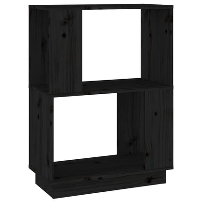 Boekenkast/Kamerscherm 5X25X70 Cm Massief Grenenhout Zwart