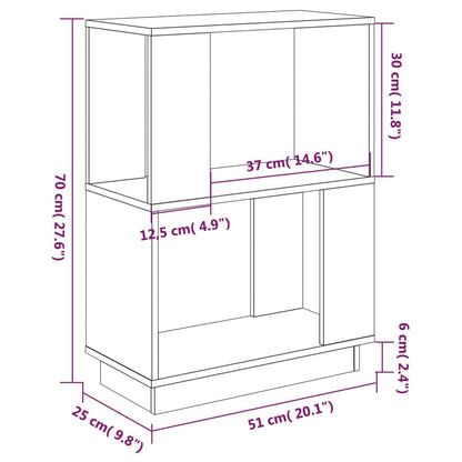 Boekenkast/Kamerscherm 5X25X70 Cm Massief Grenenhout Zwart