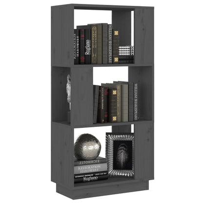 Boekenkast/Kamerscherm 5X25X0 Cm Massief Grenenhout Grijs