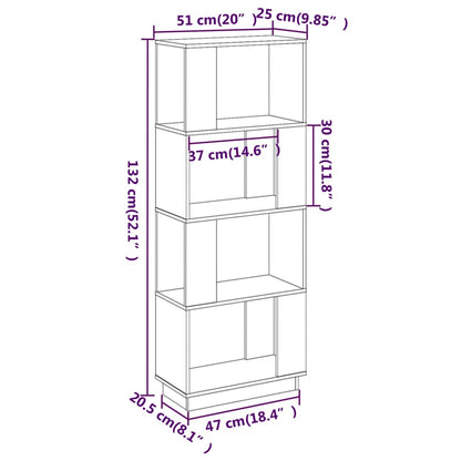 Boekenkast/Kamerscherm 51X25X132 Cm Massief Grenenhout Wit