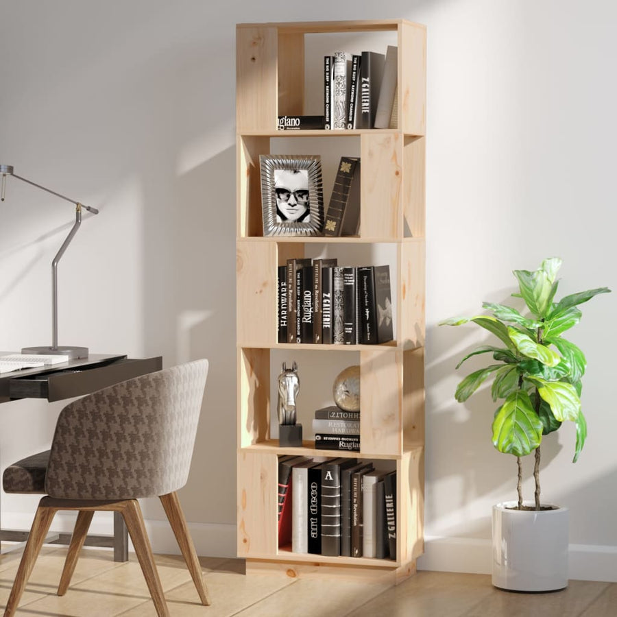 Boekenkast/Kamerscherm 5X25X63,5 Cm Massief Grenenhout Naturel