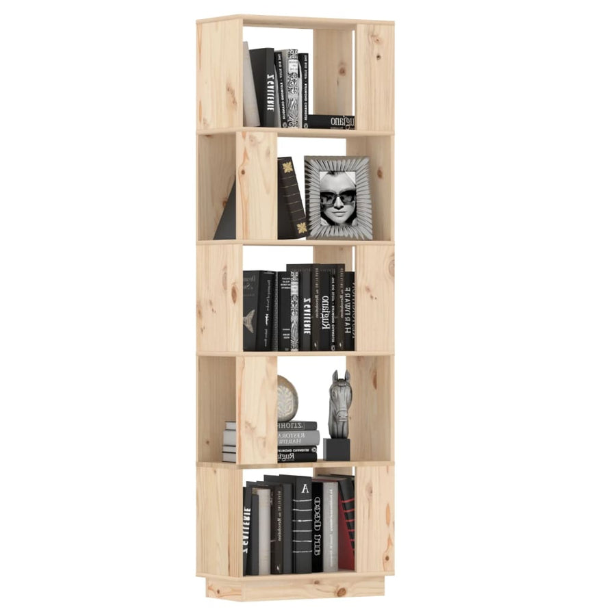 Boekenkast/Kamerscherm 5X25X63,5 Cm Massief Grenenhout Naturel