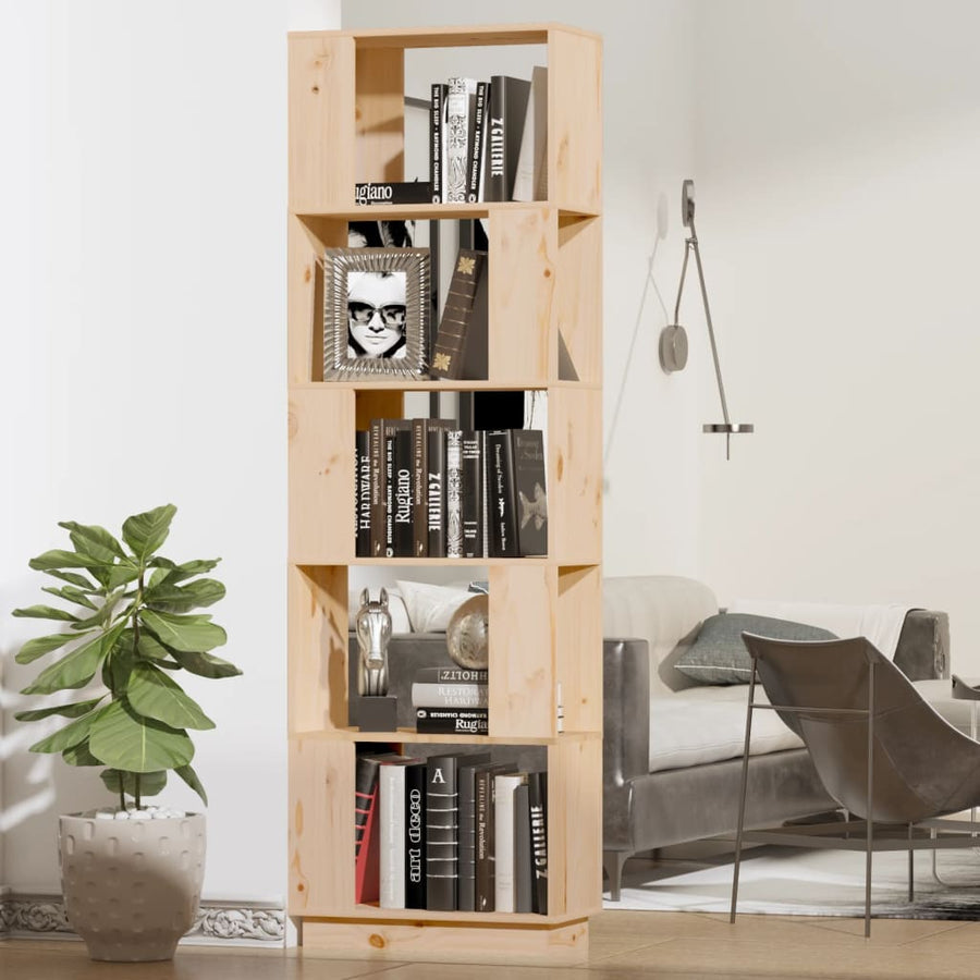 Boekenkast/Kamerscherm 5X25X63,5 Cm Massief Grenenhout Naturel