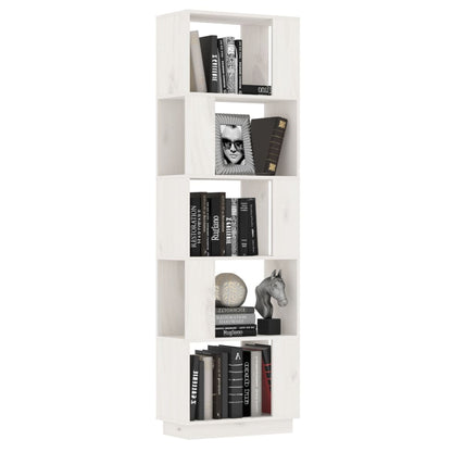 Boekenkast/Kamerscherm 51X25X163,5 Cm Massief Grenenhout Wit