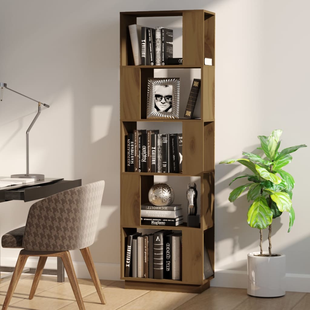 Boekenkast/Kamerscherm 5X25X63,5 Cm Grenenhout Honingbruin