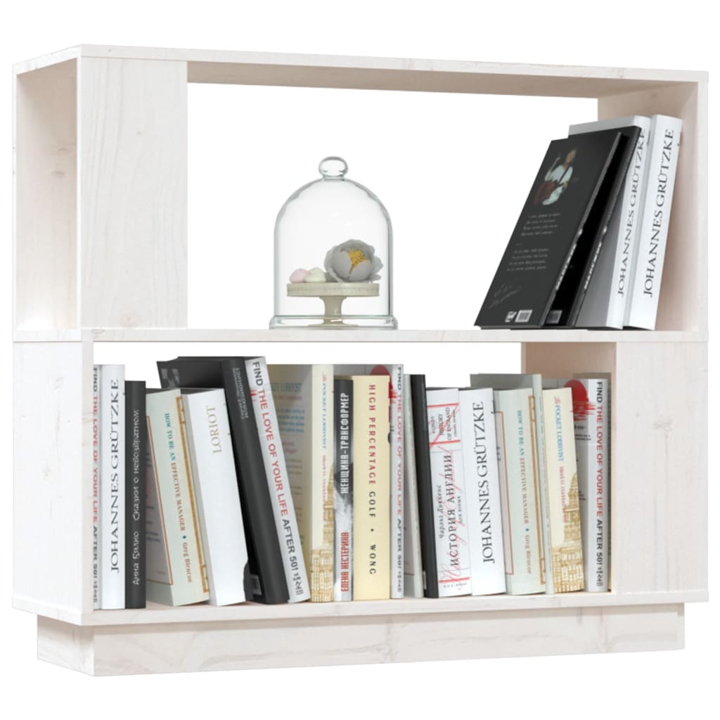 Boekenkast/Kamerscherm 80X25X70 Cm Massief Grenenhout Wit