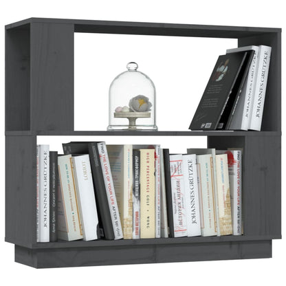Boekenkast/kamerscherm 80x25x70 cm massief grenenhout grijs Grijs
