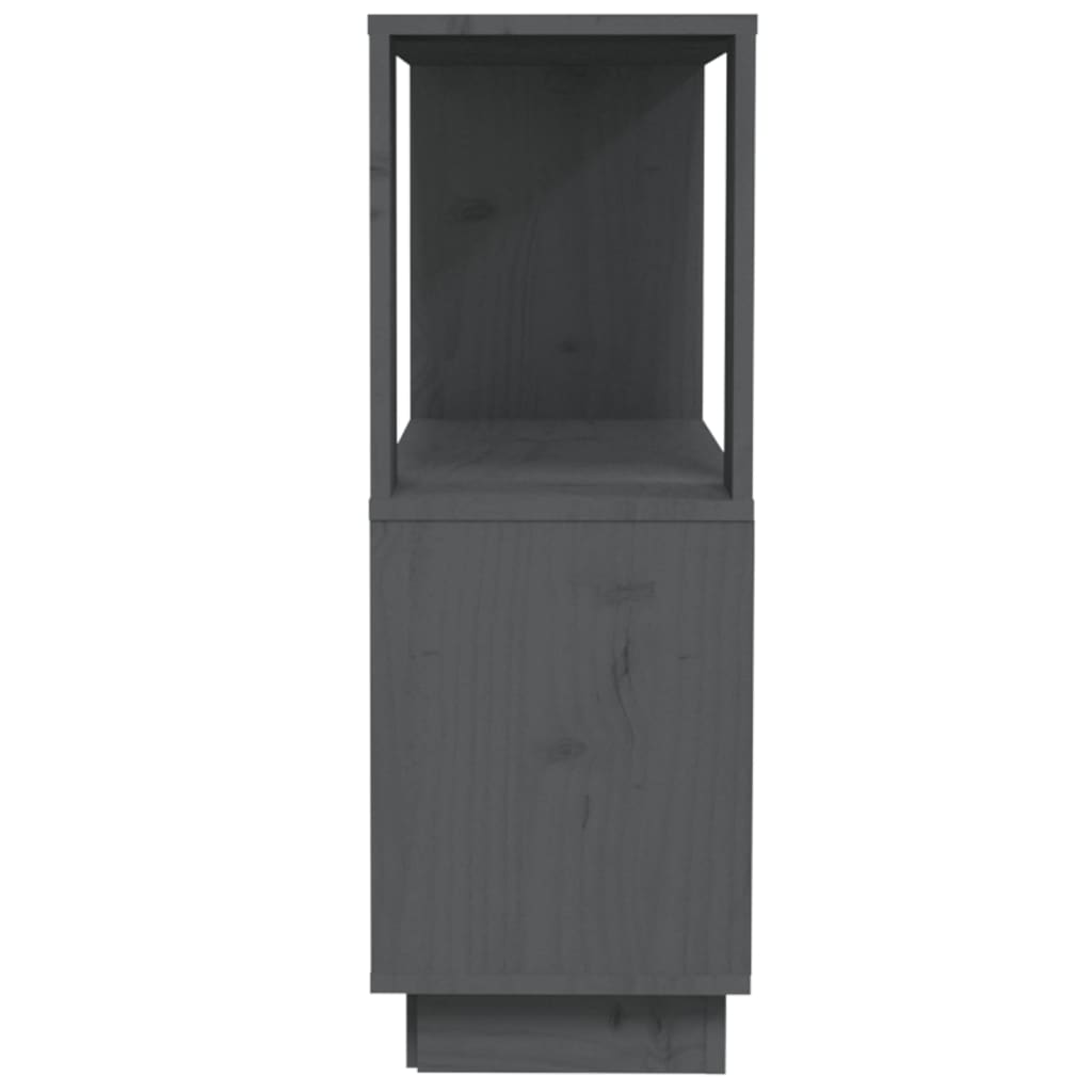 Boekenkast/kamerscherm 80x25x70 cm massief grenenhout grijs Grijs
