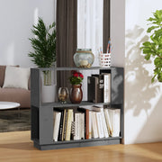 Boekenkast kamerscherm 80x25x70 cm massief grenenhout grijs