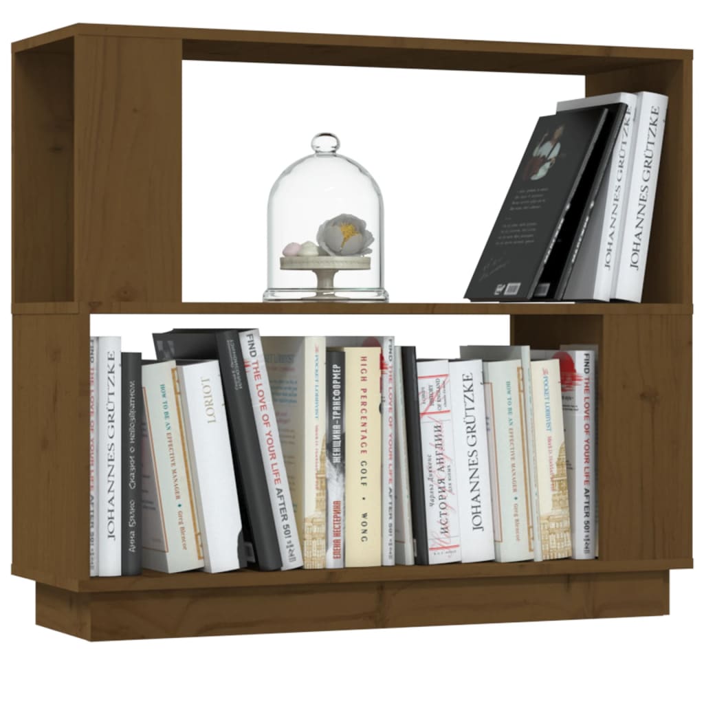 Boekenkast/kamerscherm 80x25x70 cm massief hout honingbruin
