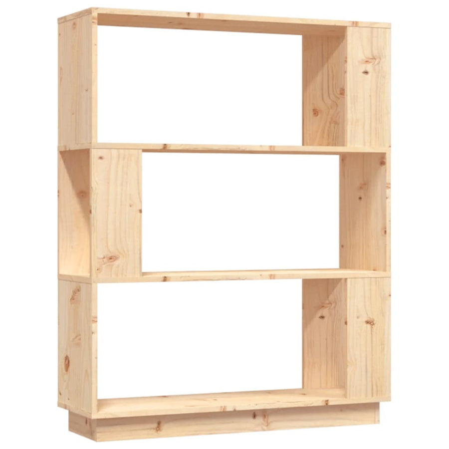 Boekenkast/Kamerscherm 80X25X0 Cm Massief Grenenhout Naturel