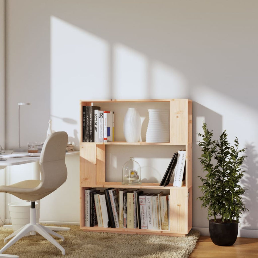 Boekenkast/Kamerscherm 80X25X0 Cm Massief Grenenhout Naturel