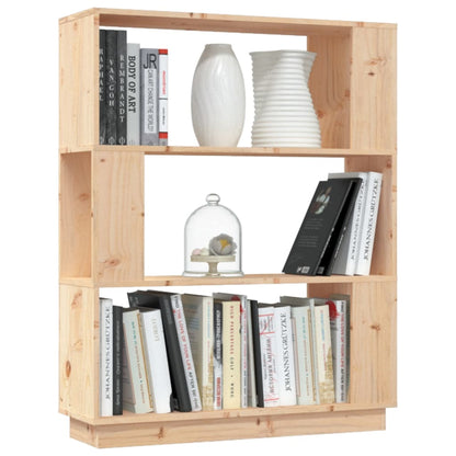 Boekenkast/Kamerscherm 80X25X0 Cm Massief Grenenhout Naturel