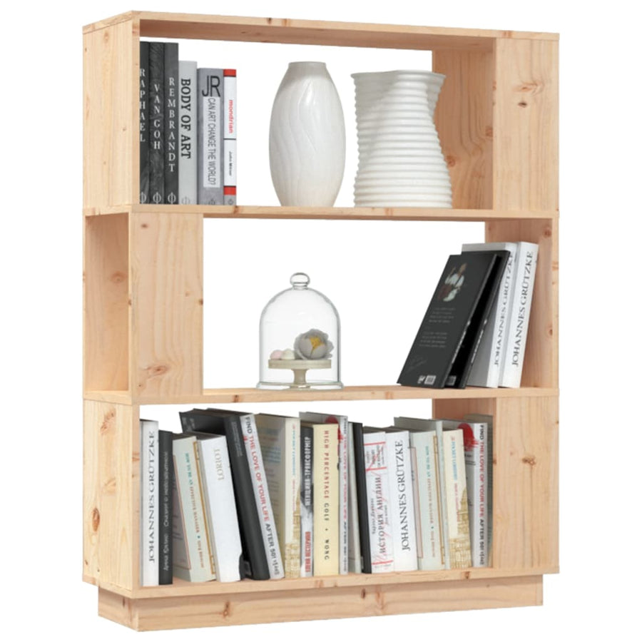 Boekenkast/Kamerscherm 80X25X0 Cm Massief Grenenhout Naturel