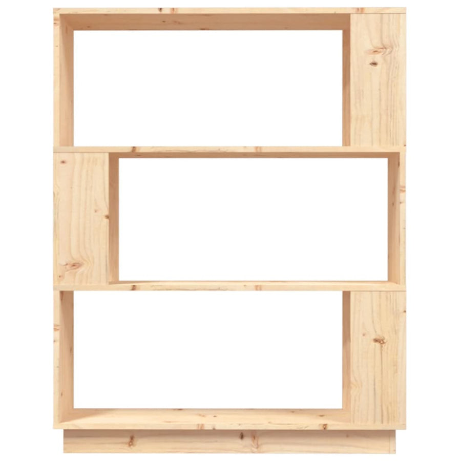 Boekenkast/Kamerscherm 80X25X0 Cm Massief Grenenhout Naturel