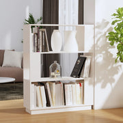 Boekenkast kamerscherm 80x25x101 cm massief grenenhout wit