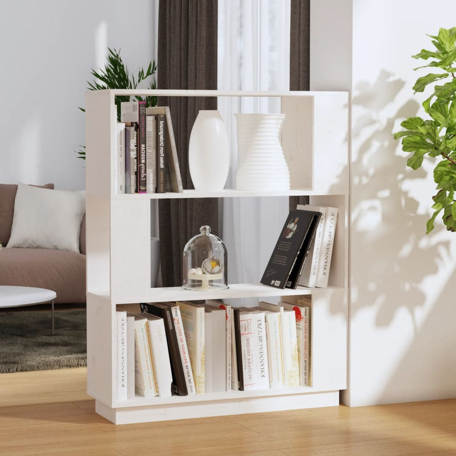 Boekenkast/Kamerscherm 80X25X101 Cm Massief Grenenhout Wit