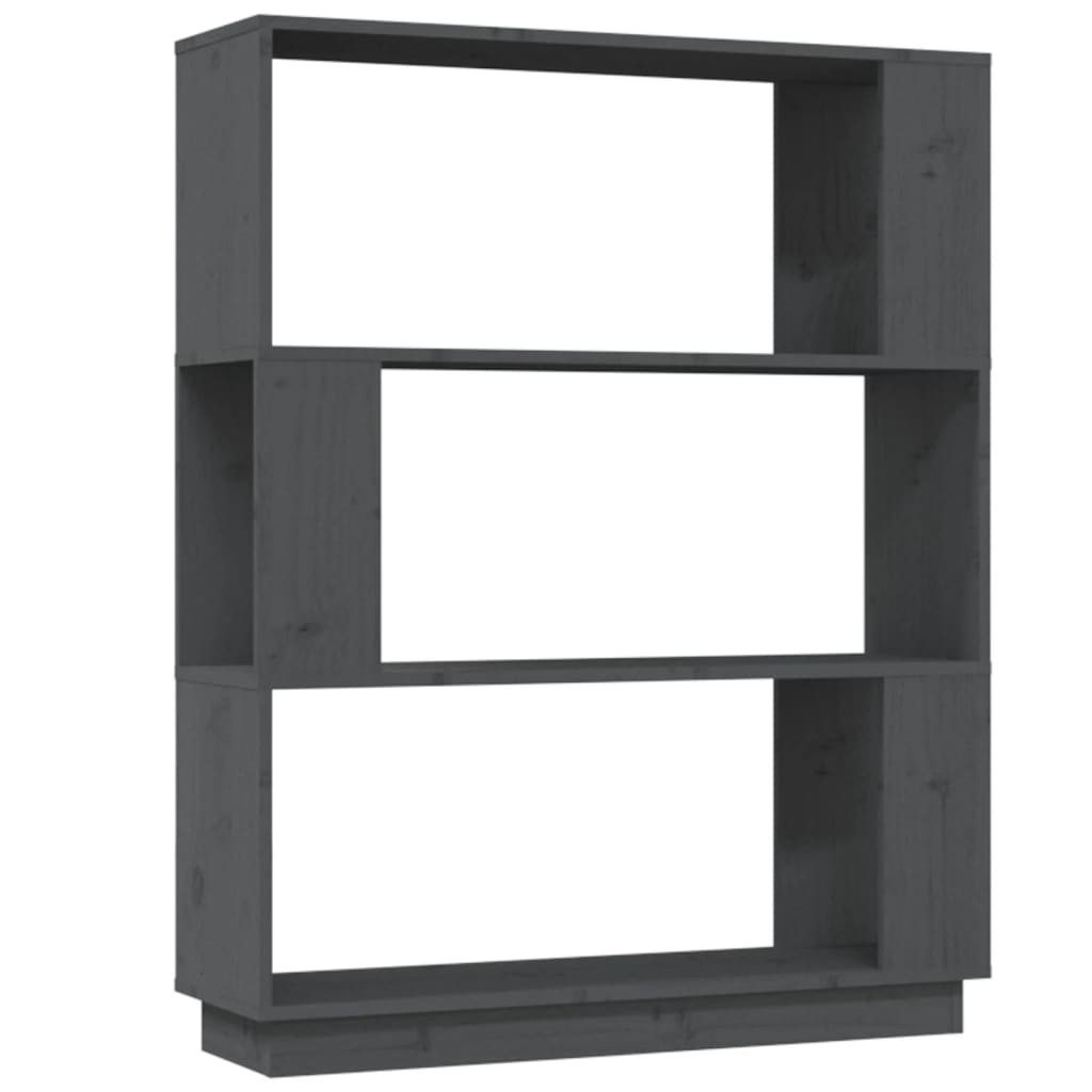 Boekenkast/Kamerscherm 80X25X0 Cm Massief Grenenhout Grijs