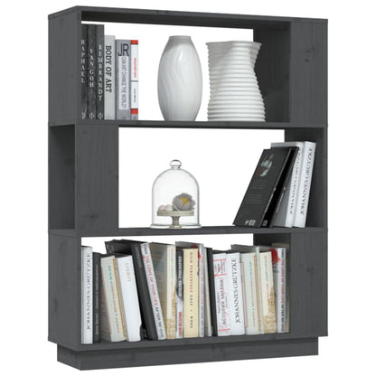Boekenkast/Kamerscherm 80X25X0 Cm Massief Grenenhout Grijs