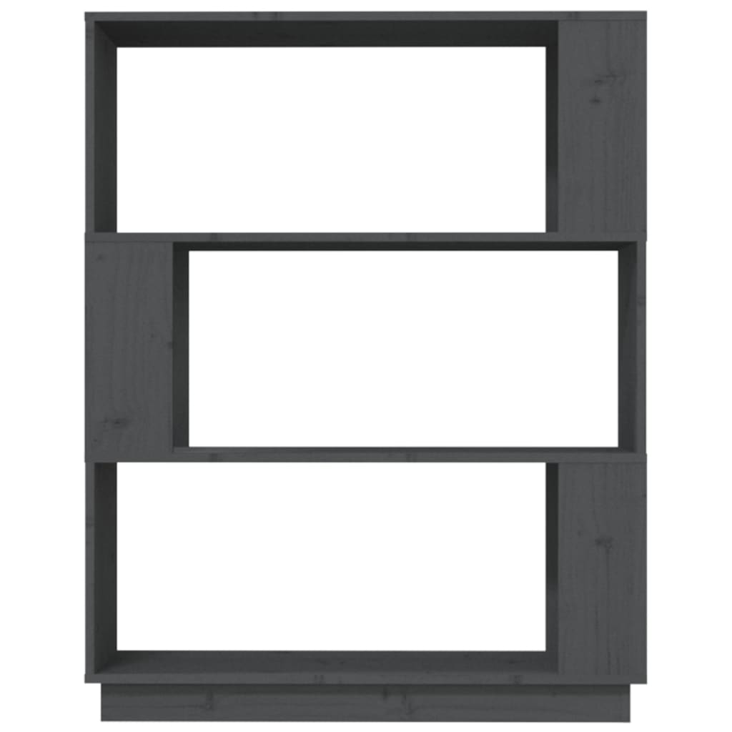 Boekenkast/Kamerscherm 80X25X0 Cm Massief Grenenhout Grijs
