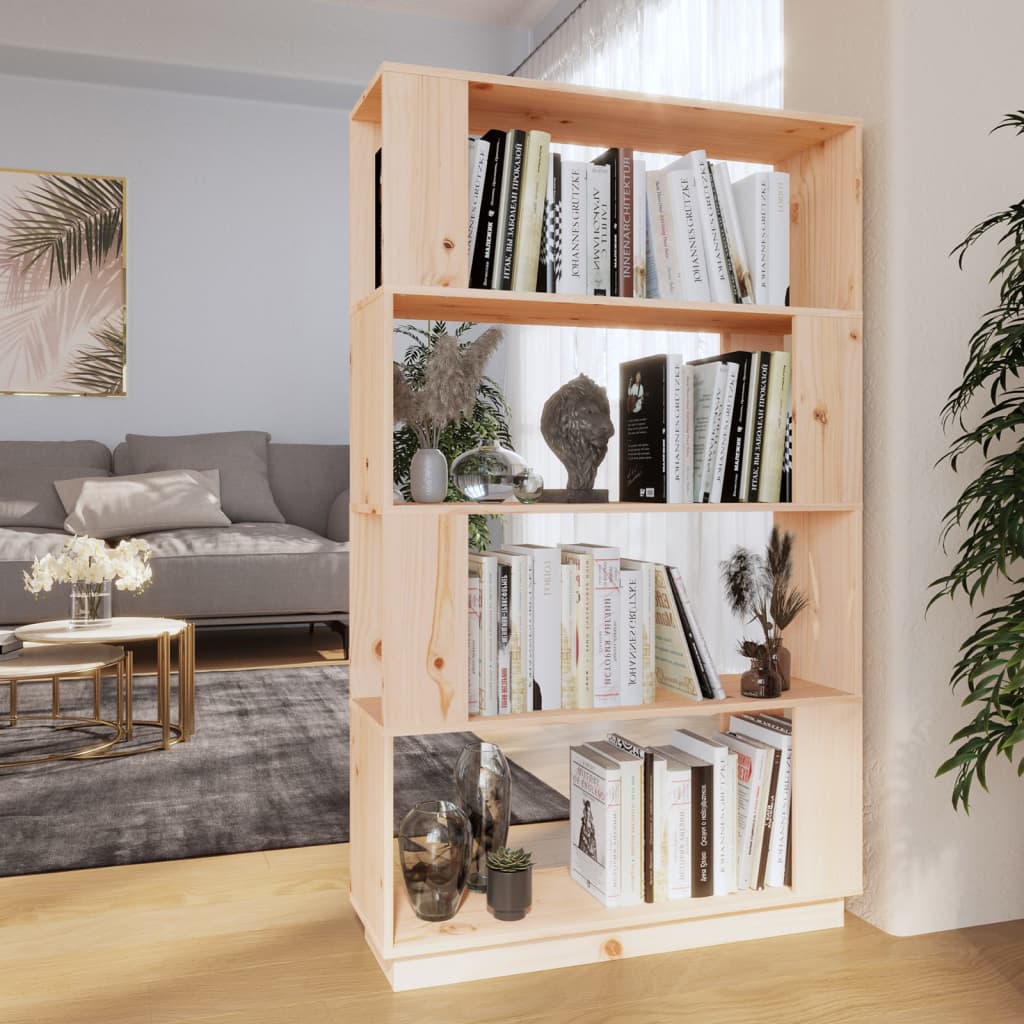Boekenkast/Kamerscherm 80X25X32 Cm Massief Grenenhout Naturel