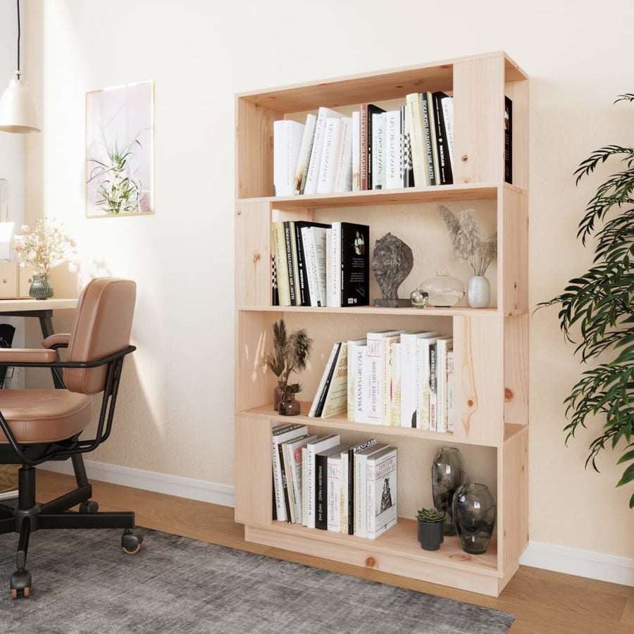 Boekenkast/Kamerscherm 80X25X32 Cm Massief Grenenhout Naturel