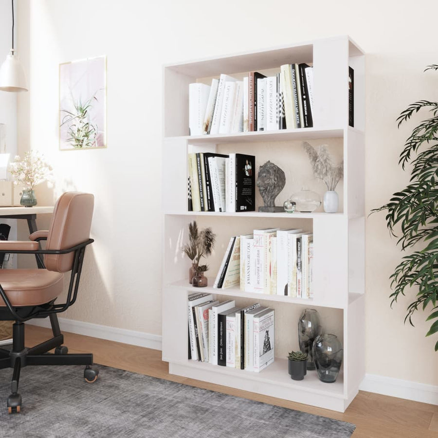 Boekenkast/Kamerscherm 80X25X32 Cm Massief Grenenhout Wit