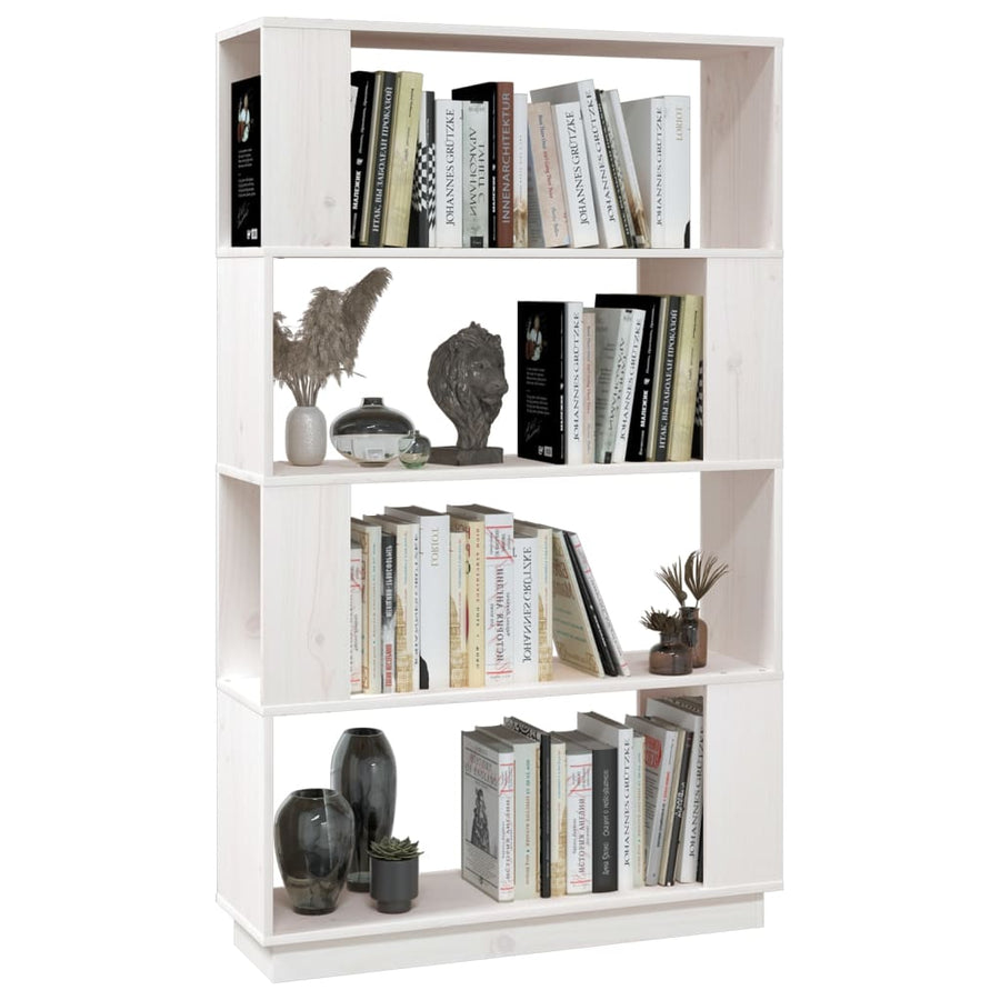 Boekenkast/Kamerscherm 80X25X32 Cm Massief Grenenhout Wit
