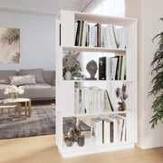 Boekenkast kamerscherm 80x25x132 cm massief grenenhout wit