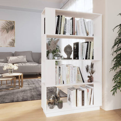 Boekenkast/Kamerscherm 80X25X32 Cm Massief Grenenhout Wit