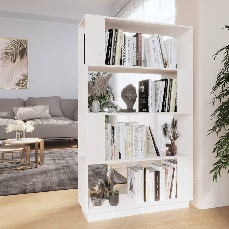 Boekenkast/Kamerscherm 80X25X32 Cm Massief Grenenhout Wit