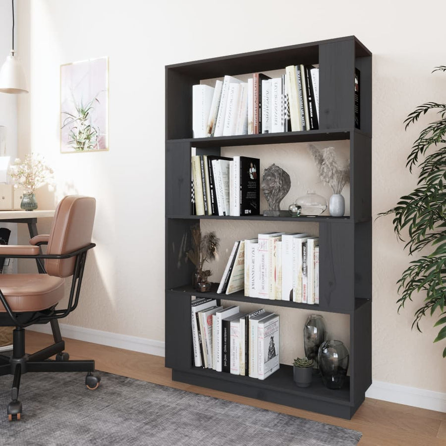 Boekenkast/Kamerscherm 80X25X32 Cm Massief Grenenhout Grijs