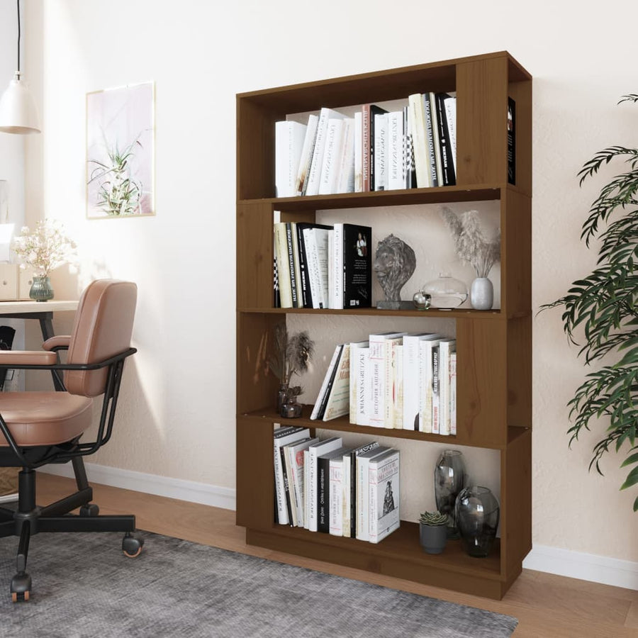 Boekenkast/Kamerscherm 80X25X32 Cm Massief Hout Honingbruin